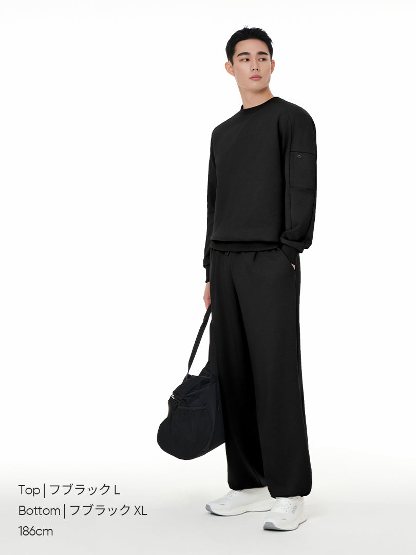 [SET] Mildmooth メンズ セットアップ (ワイドパンツ＋トレーナー) - andar JAPAN