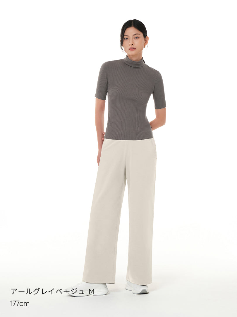 [SET] 冬の着回し抜群セットアップ (Airy Fit ピーチ起毛スリムT(長袖)+裏起毛マキシワイドレギンス) - andar JAPAN