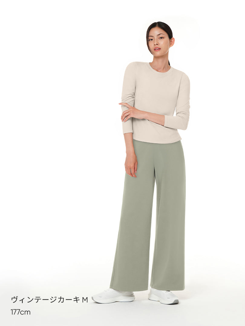 [2SET] Airywin 裏起毛マキシワイドレギンス