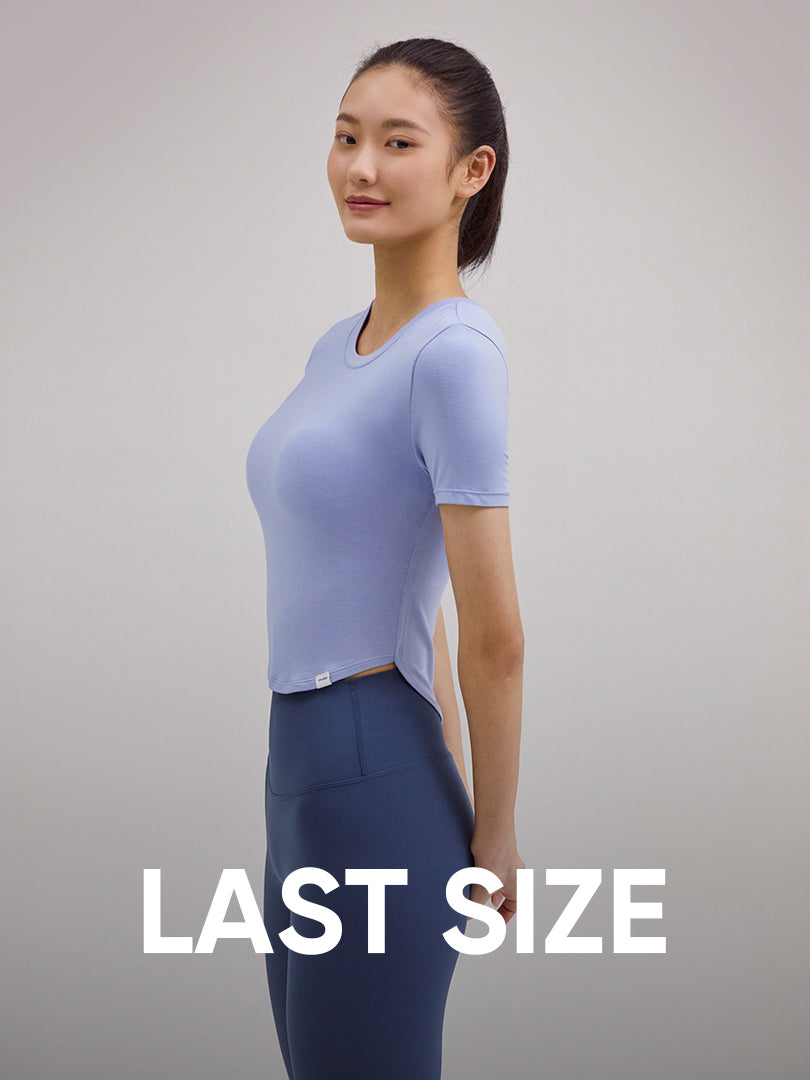[LAST SIZE] Modal サステイナブル ラウンド クロップド トップス (半袖) - andar JAPAN