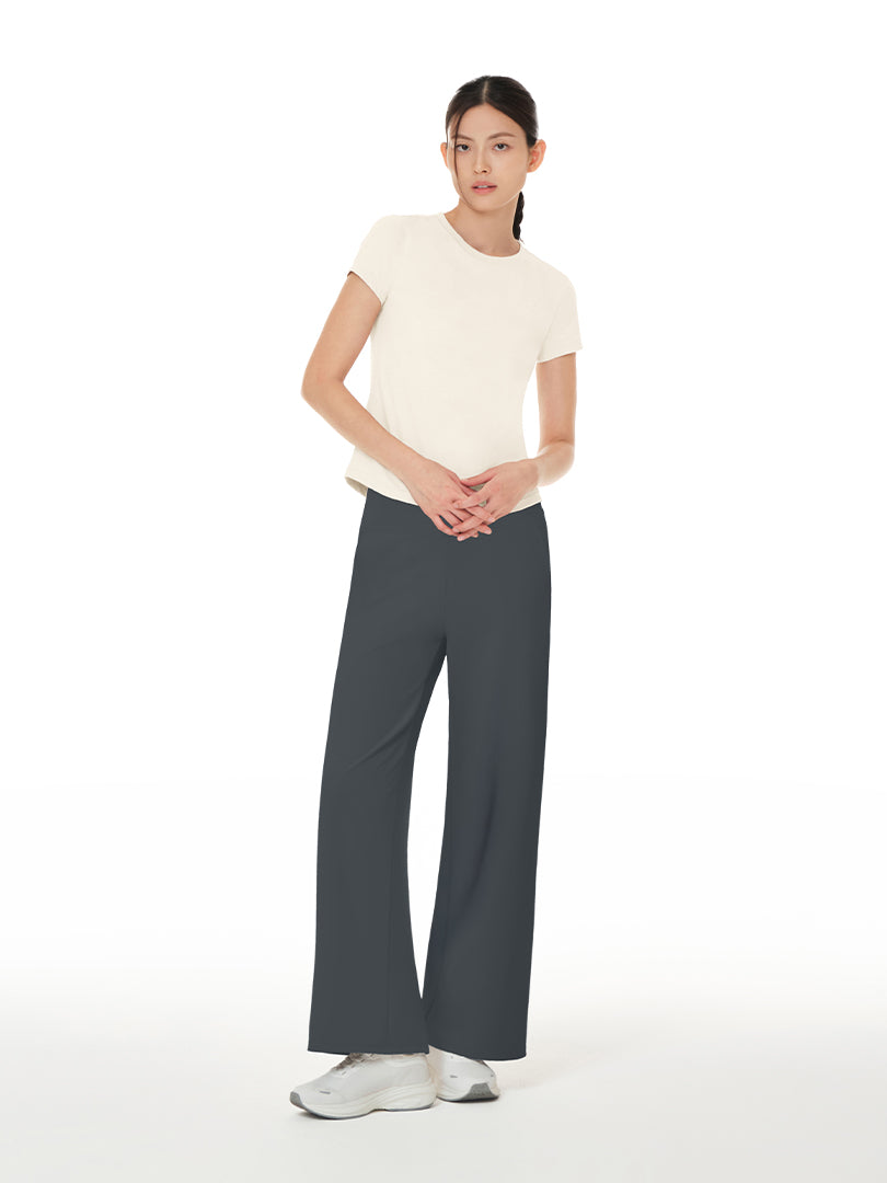 [SET] 着回し抜群コーデ (ワイドレギンス+スリムTシャツ+オールデイフィット ブラ) - andar JAPAN