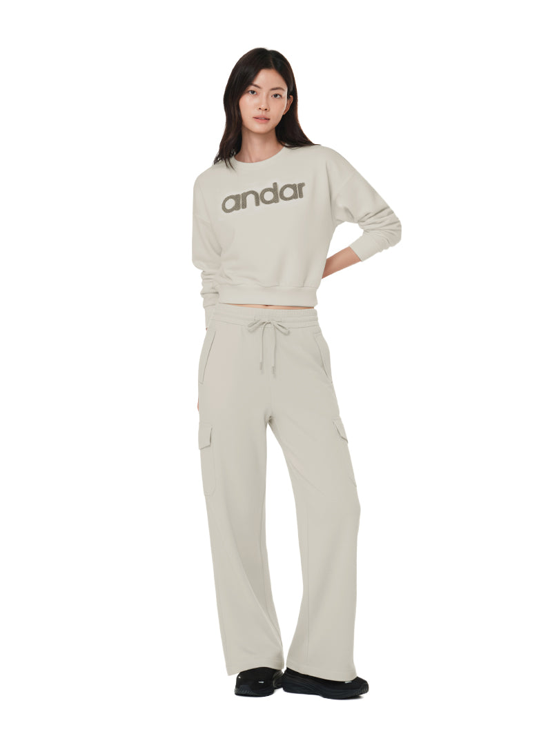Airy Fit 裏起毛 セミワイド カーゴパンツ - andar JAPAN