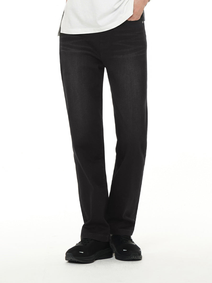 airdenim ストレートフィット ブラックジーンズ