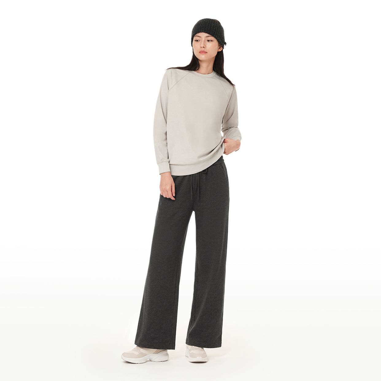 airyfit 裏起毛 ワイドパンツ