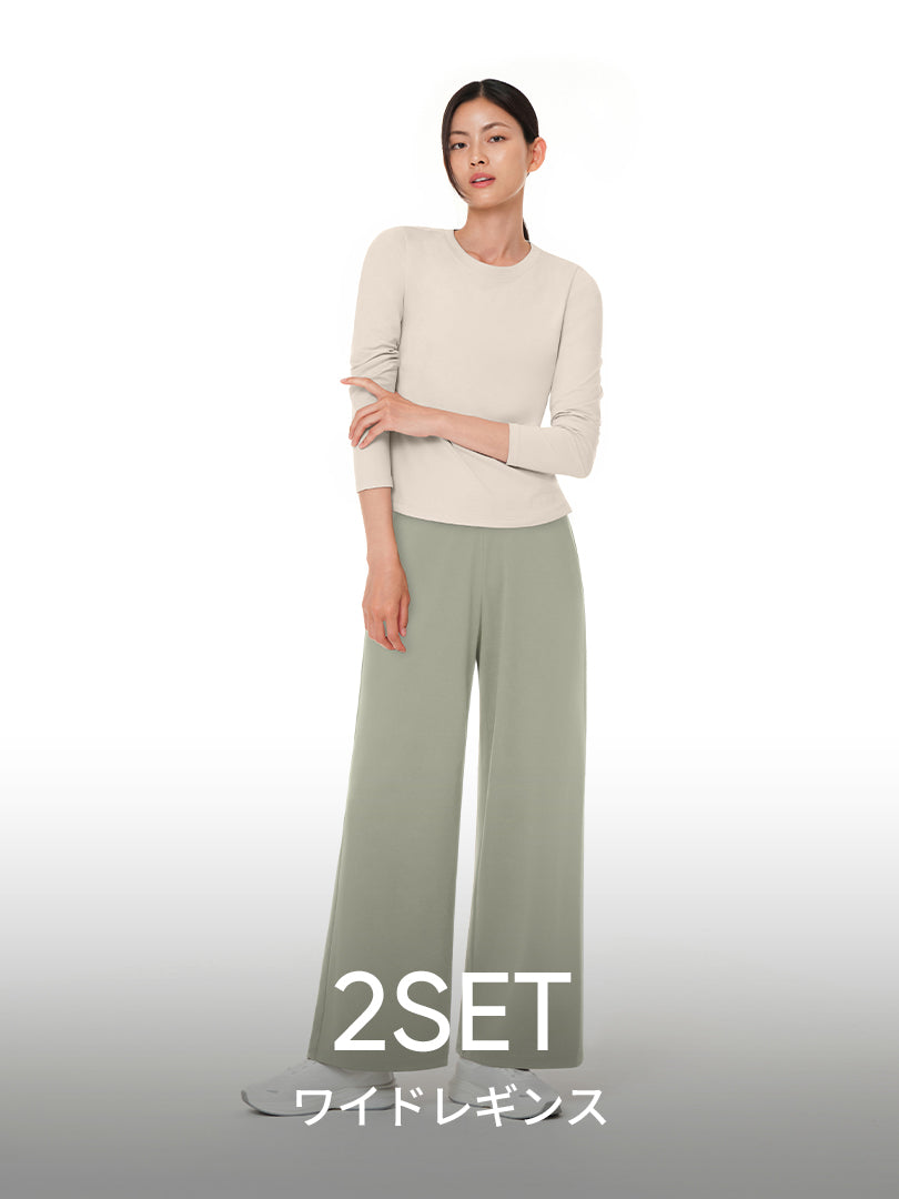 アンダール Airywin マキシワイドレギンス セサミブラウン ショート M Airywin マキシワイドレギンス | andar JAPAN