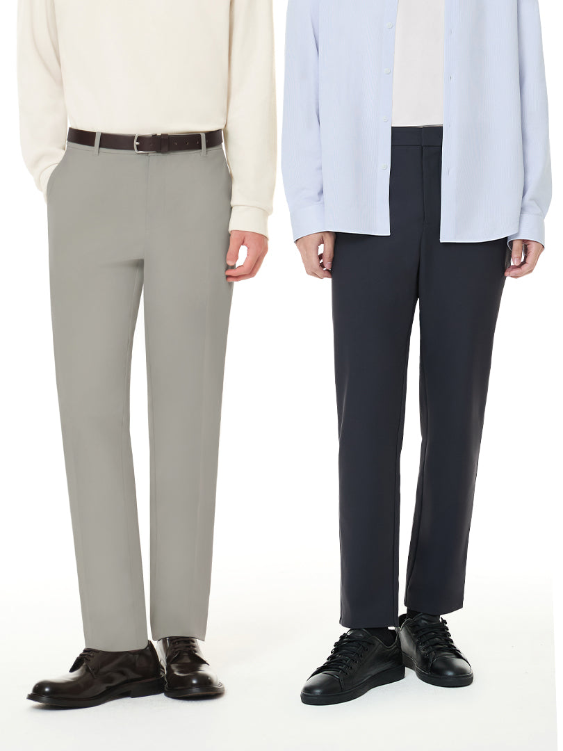 [2SET] メンズ 秋冬 スラックスセット (Urbanactiveライト裏起毛ver＋通常ver)＋クラシックソックス贈呈