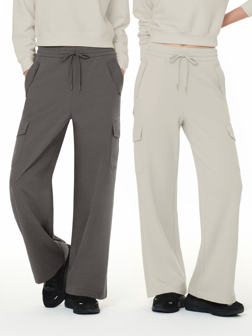 [2SET] Airy Fit 裏起毛 セミワイド カーゴパンツ