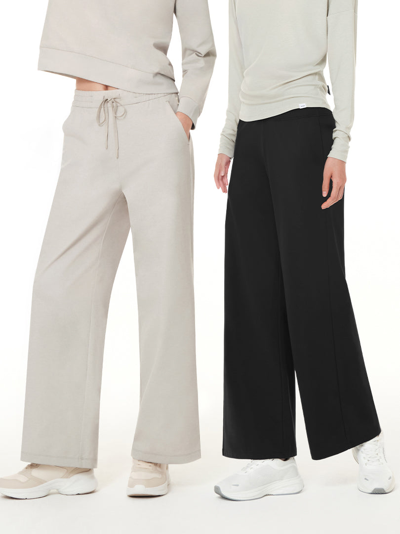 [SET] 裏起毛ワイド履き比べセット(Airy Fit 裏起毛 ワイドパンツ+Airywin 裏起毛マキシワイドレギンス) - andar JAPAN