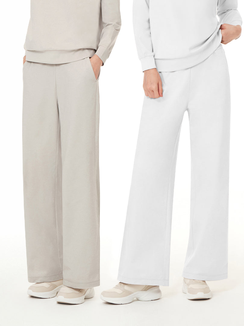 [2SET] Airy Fit 裏起毛 ワイドパンツ (明るめカラー) - andar JAPAN