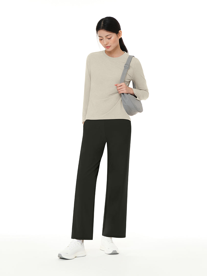 [SET] Daily to office セット (Airywin セミ裏起毛ワイドレギンス+スタンダードフィット Tシャツ) - andar JAPAN