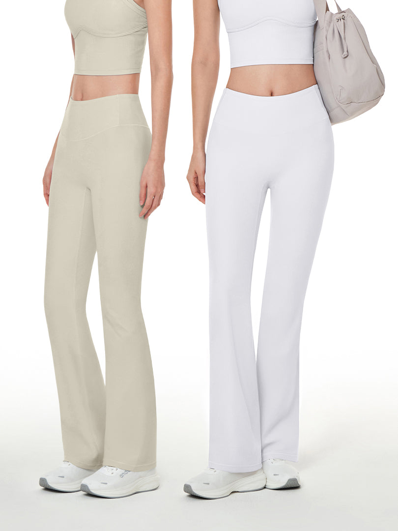 [2SET] Air-Ribbed フレアレギンス - andar JAPAN