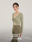 [OUTLET][2SET] アーユル ヨギーニ シャーリング トップス (長袖) - andar JAPAN