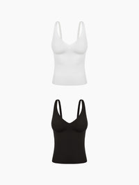 [2SET] andar オールデイフィット ピーチ起毛キャミソール (パッド一体型)