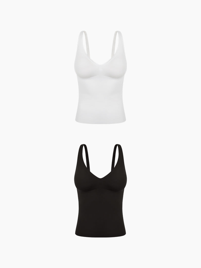 [2SET] andar オールデイフィット ピーチ起毛キャミソール (パッド一体型)