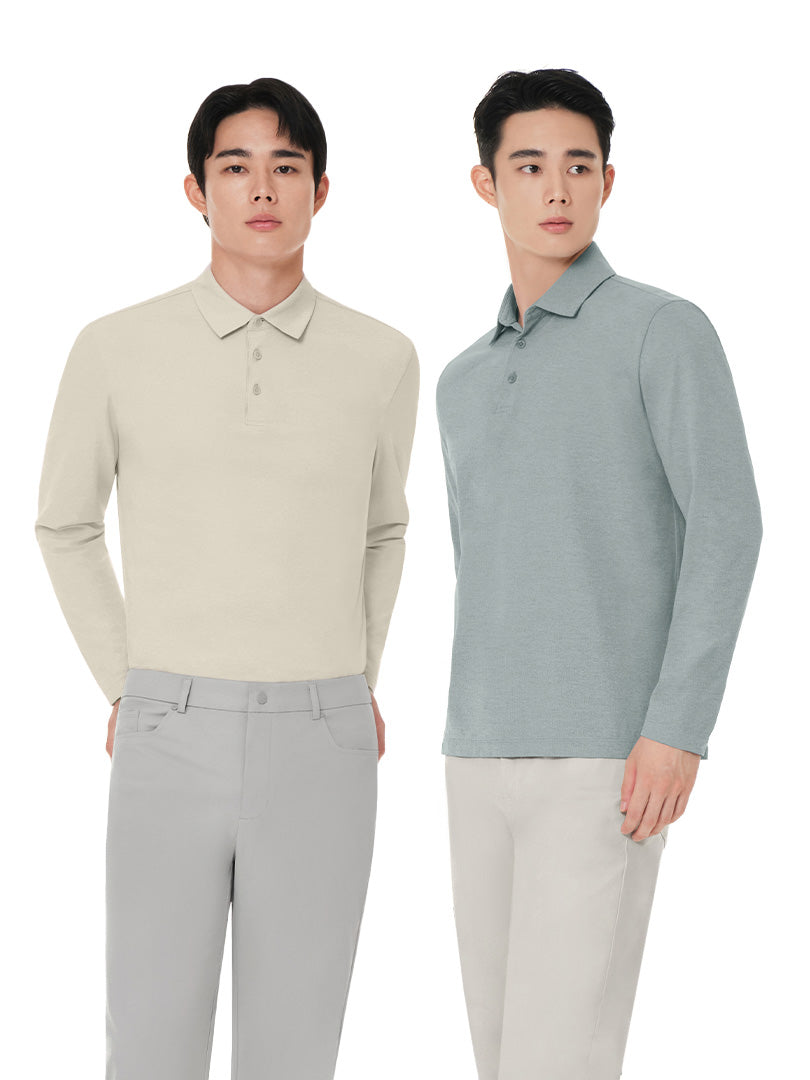 [2SET] NEW Airy Fit メンズ ポロシャツ (長袖)