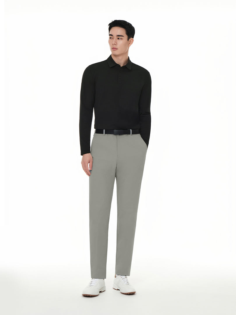 [SET] メンズビジカジセットアップ 長袖 (Urbanactive スラックス＋Airy Fit ポロシャツ)＋クラシックソックス贈呈