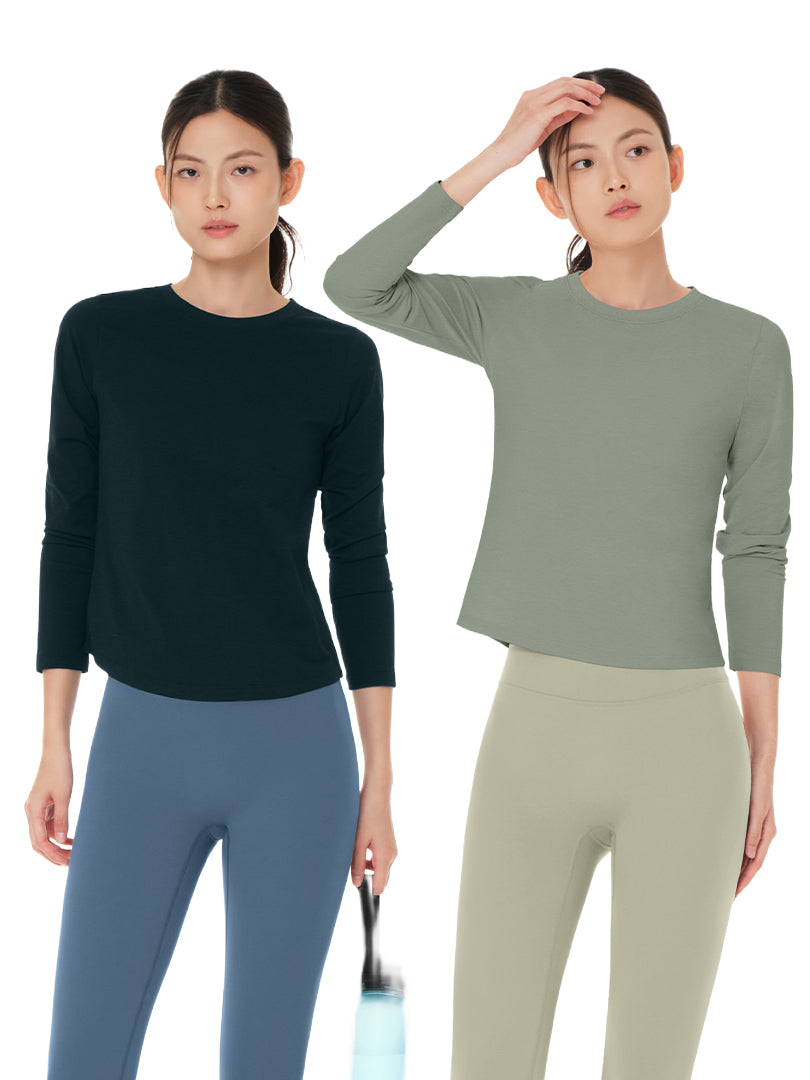 [3SET] NEW Airy Fit スリムフィット Tシャツ (長袖)