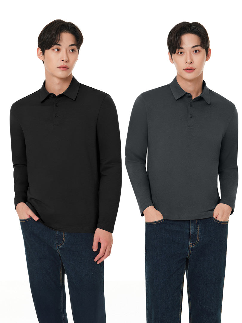 [3SET] NEW Airy Fit メンズ ライト裏起毛 スマートカラートップ (長袖)＋クラシックソックス贈呈