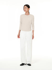 [SET] Airdenim 微起毛 ワイド セットアップ (Airy Fit ピーチ起毛スリムT(長袖)+ワイドパンツ) - andar JAPAN