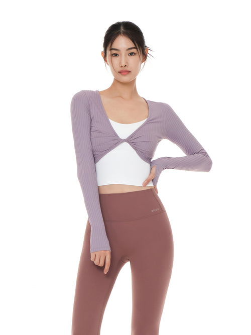 リブド ツイスト クロップド トップス - andar JAPAN