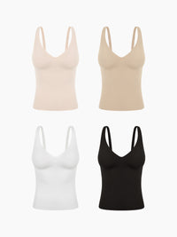 [4SET] andar オールデイフィット ピーチ起毛キャミソール (パッド一体型)