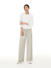 [SET] Airy Fit 裏起毛セットアップ (スリムフィットTシャツ＋ワイドパンツ)