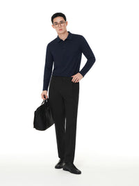 メンズ ビジカジセットアップ (Urbanactive 1タックスラックス＋Airy Fit ポロシャツ 長袖) ＋クラシックソックス贈呈