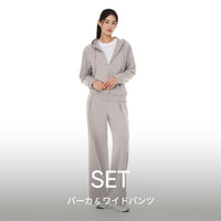 [SET] mildmooth セットアップ (ジップアップパーカー＋ワイドパンツ)