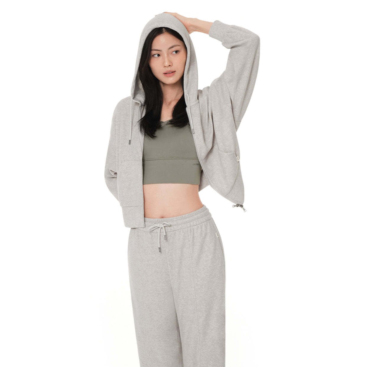 dreamcomfort クロップド ジップアップパーカー - andar JAPAN