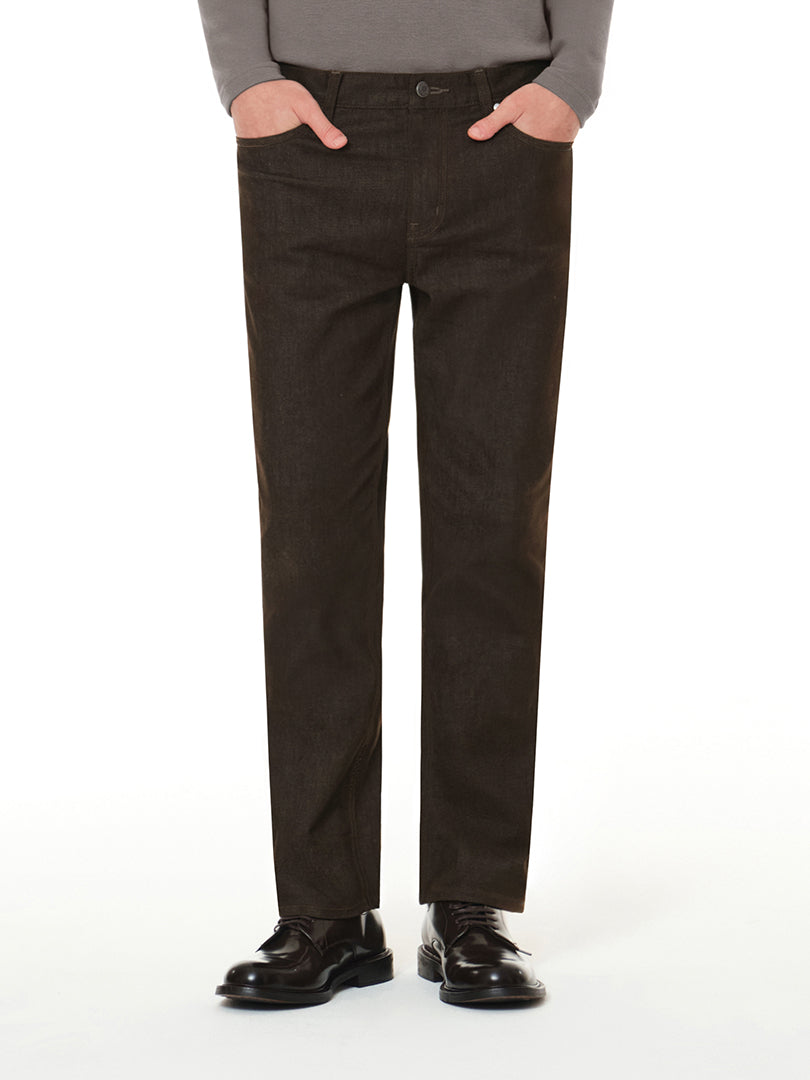 Airdenim メンズ スリムテーパードパンツ