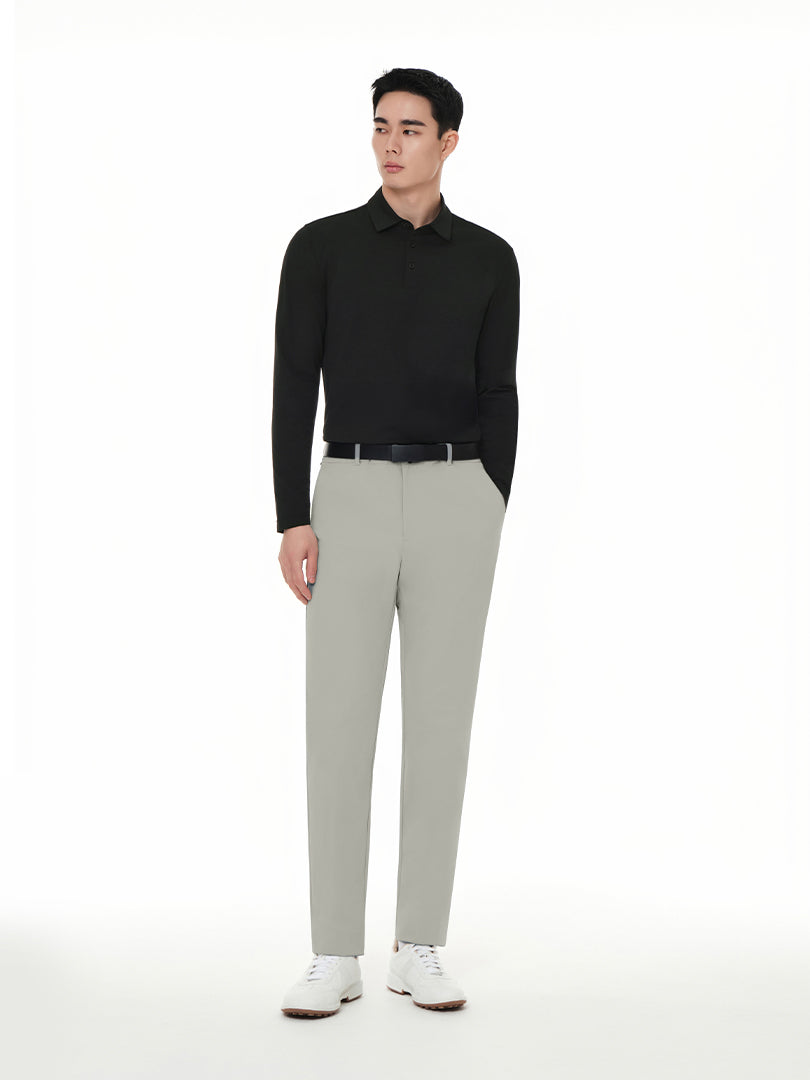 [SET] メンズビジカジセットアップ 長袖 (Urbanactive スラックス＋Airy Fit ポロシャツ)＋クラシックソックス贈呈