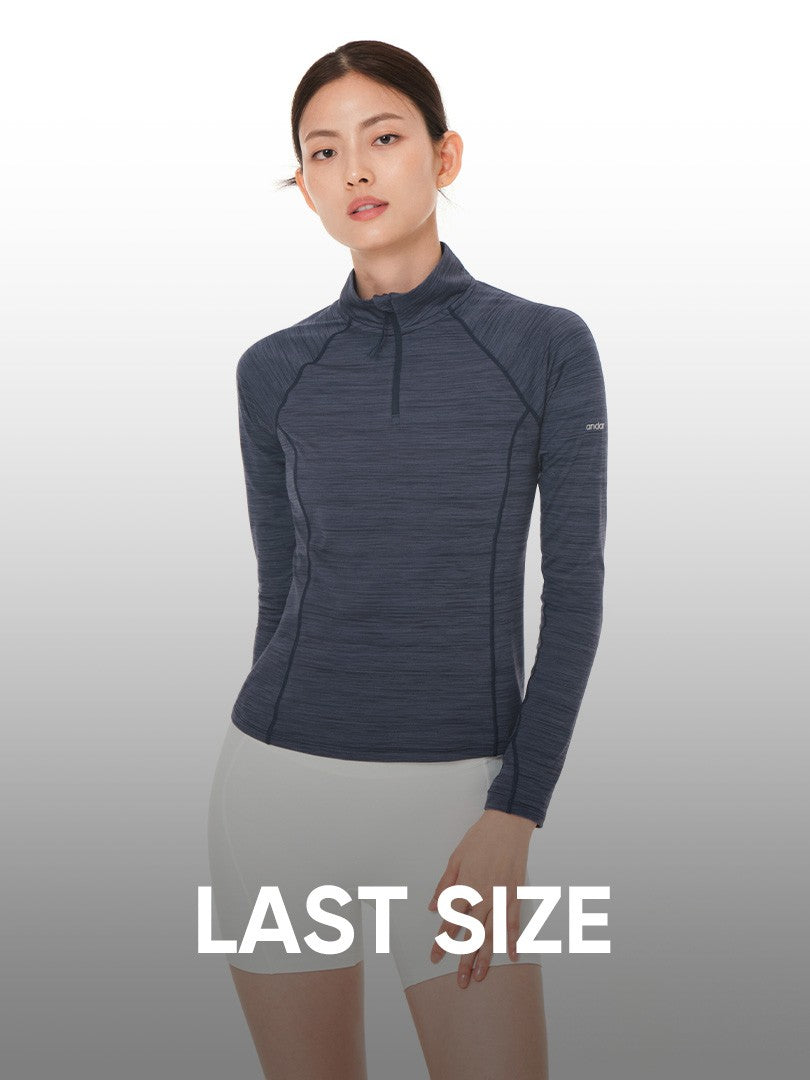 [LAST SIZE] パフォーマンス メランジ ハーフ ジップアップ - andar JAPAN
