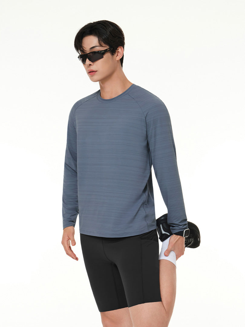 Wave Breath メンズ ランニングTシャツ (長袖)