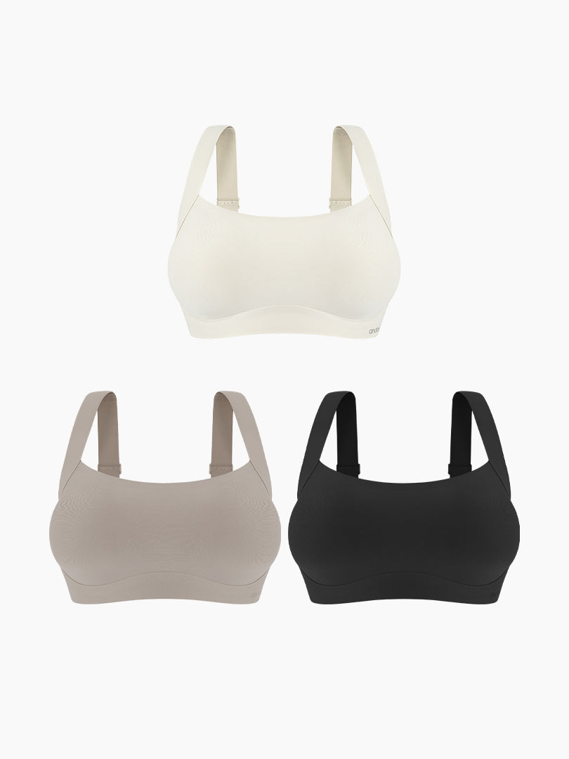 [3SET] andar カバーフィット 脇高ブラ(ワンモールド型/ホックあり) - andar JAPAN