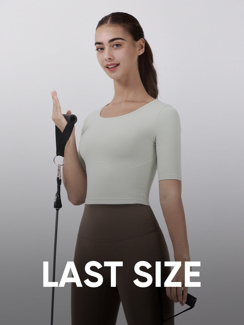 [LAST SIZE] Cottonlike クロップドトップス (5分袖) - andar JAPAN