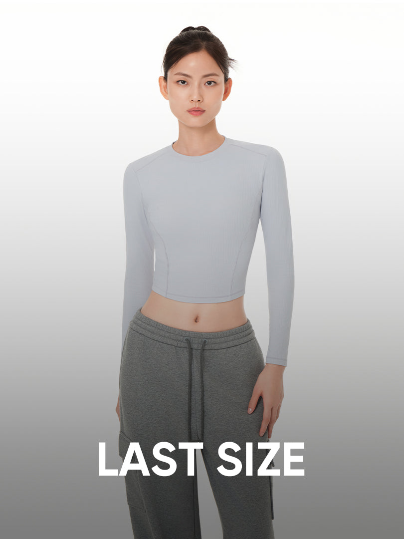 [LAST SIZE] Airella リブド クロップド トップス (長袖) - andar JAPAN