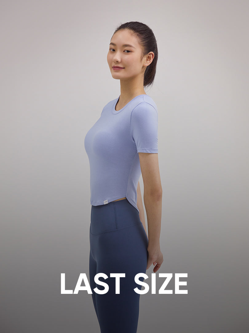 [LAST SIZE] Modal サステイナブル ラウンド クロップド トップス (半袖)