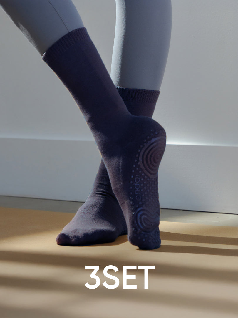 [3SET] ノンスリップパフォーマンスクルーソックス - andar JAPAN