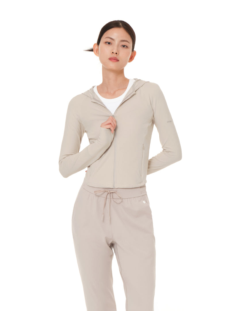 [OUTLET] Airella リブド ジップアップパーカー - andar JAPAN