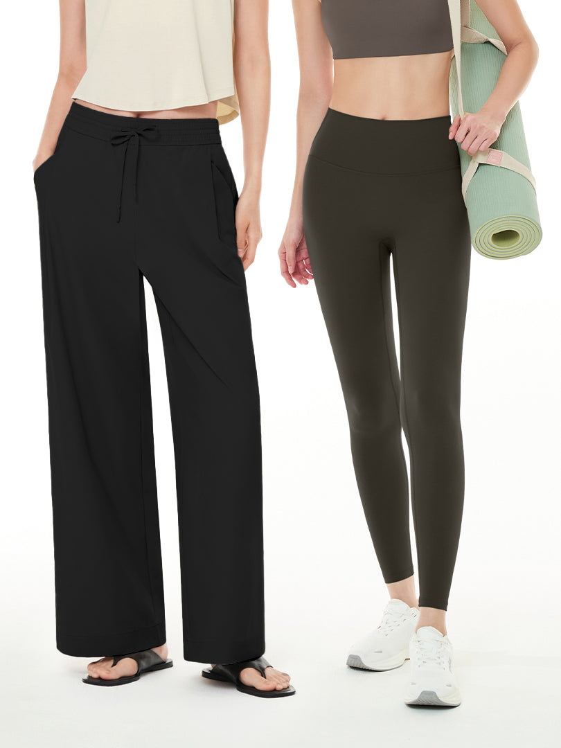 [SET] レギンスカバーアップセット(レギンス+ワイドパンツ)
