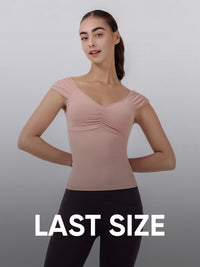 [LAST SIZE] Airexpert シャーリング キャップスリーブ タンクトップ スポーツブラ - andar JAPAN