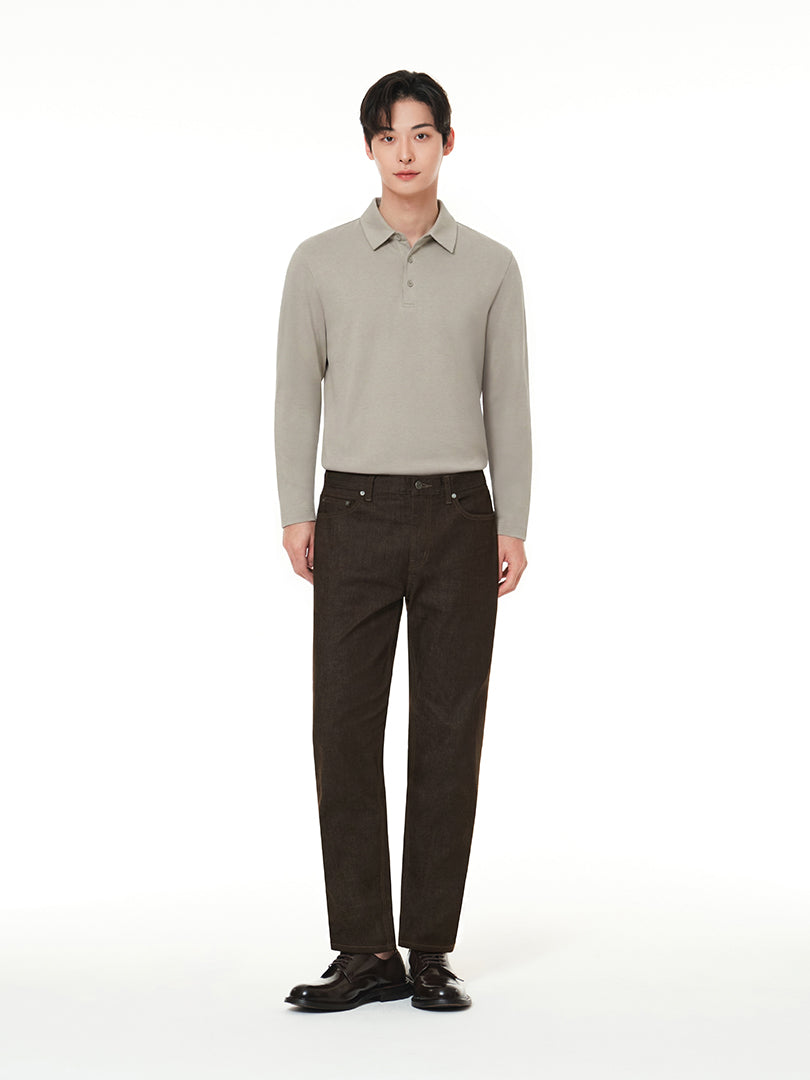 [SET] メンズ カジュアルセットアップ (Airdenim スリムテーパードパンツ+Airyfit カラートップ)