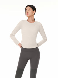 Airy Fit ピーチ 裏起毛 スリムフィット Tシャツ (長袖)