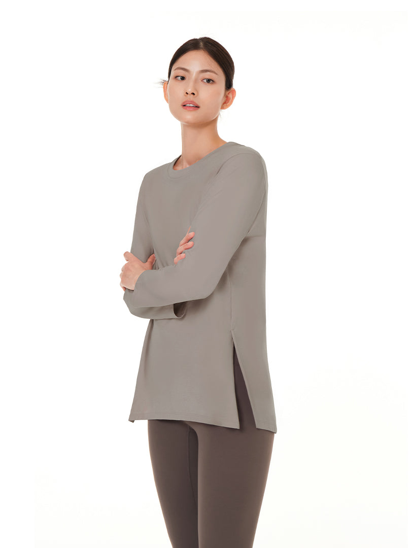 Airy Fit ピーチ 裏起毛 オーバーフィット Tシャツ (長袖)