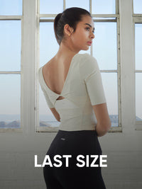 [LAST SIZE] リブド オープンバック クロップ ドトップス