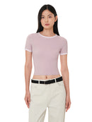 [OUTLET] Softension ネックポイント クロップド トップス (半袖) - andar JAPAN