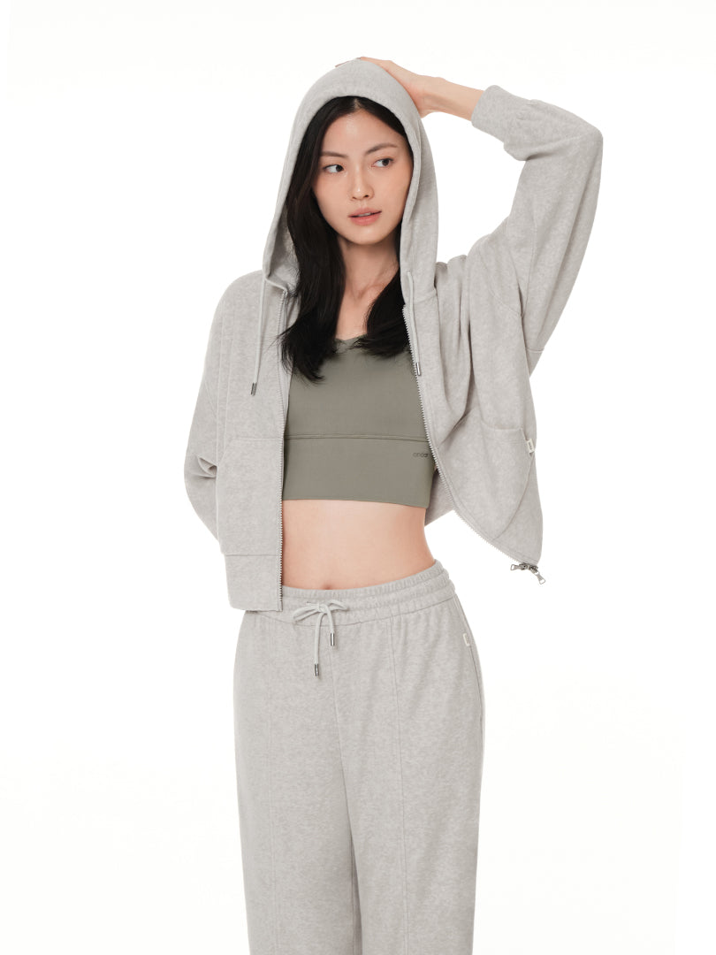 Dream Comfort クロップド フーディ ジップアップ - andar JAPAN