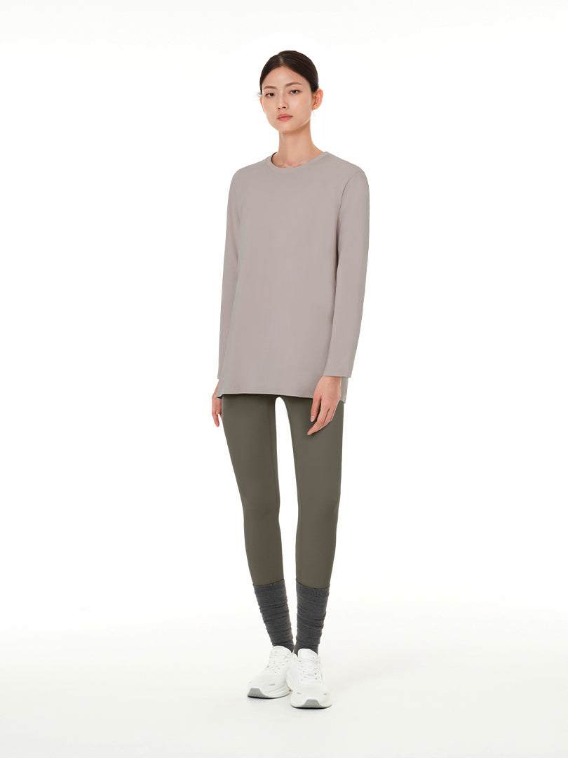 [SET] andar 極暖セットアップ(Airy Fit ピーチ起毛 オーバーフィット T(長袖)+ユーロセンス Italy 裏起毛レギンス)