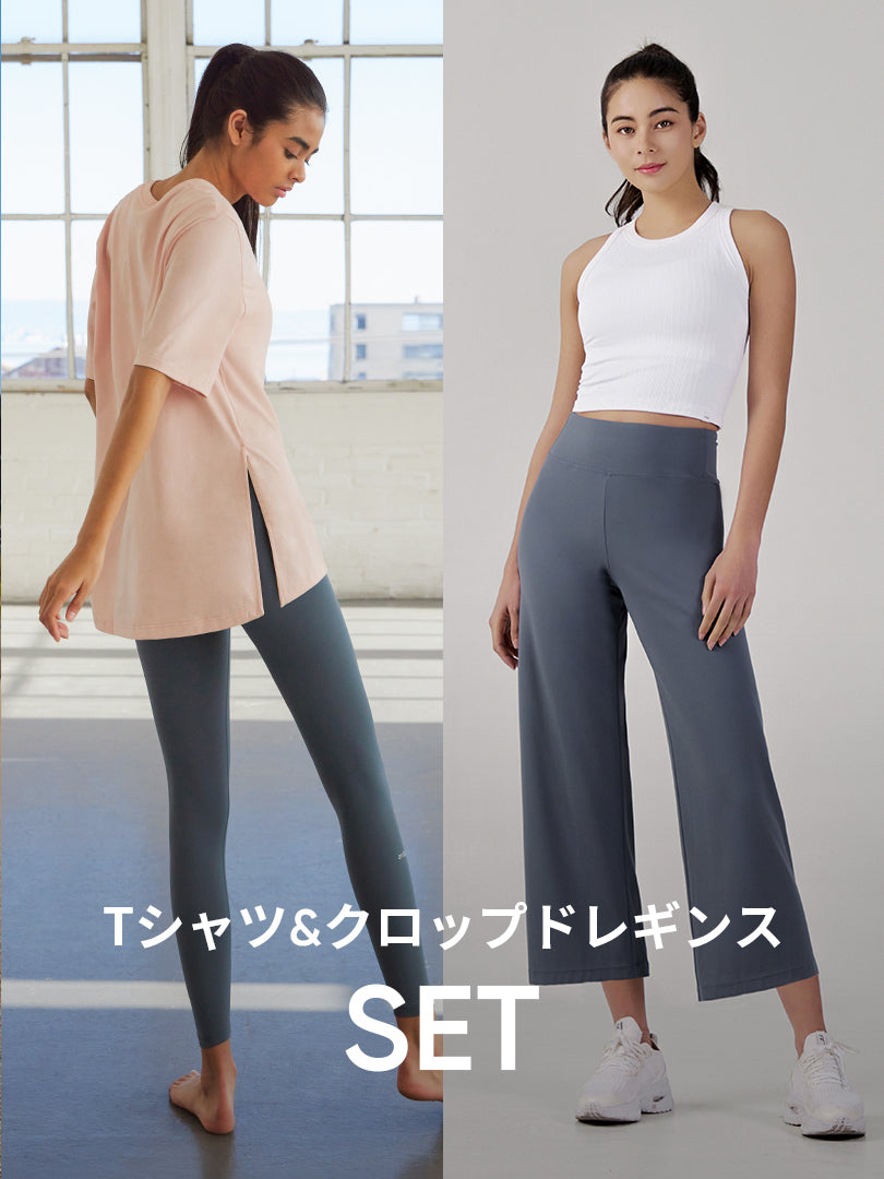 [SET] Active ZUMBAセット (オーバーフィットTシャツ + クロップドレギンス)