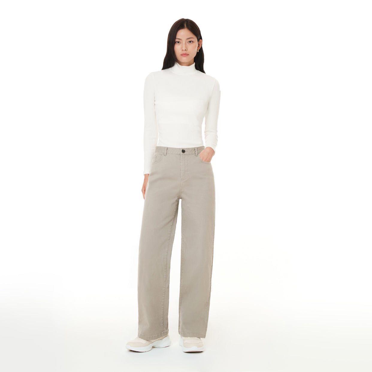 urbancotton ストレッチワイドパンツ - andar JAPAN